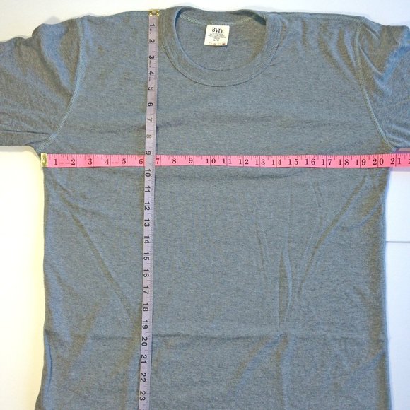 Vintage BVD Long Sleeve Tee Gray Visible Stitching 50/50 M / L - NEW OLD STOCK - Picture 5 of 5